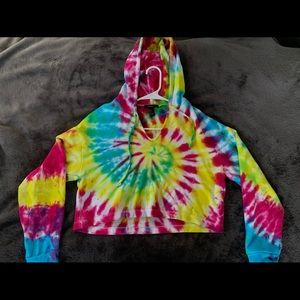 Tie Dye Cropped Hoodie
